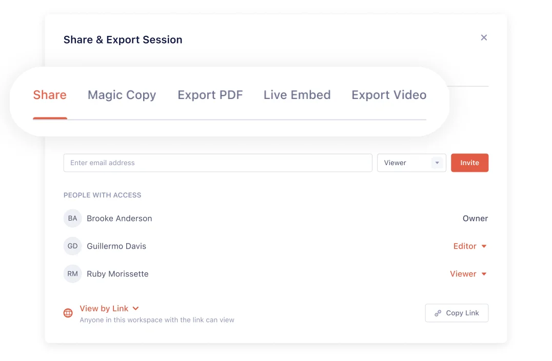 MagicHow share and export options for process documentation