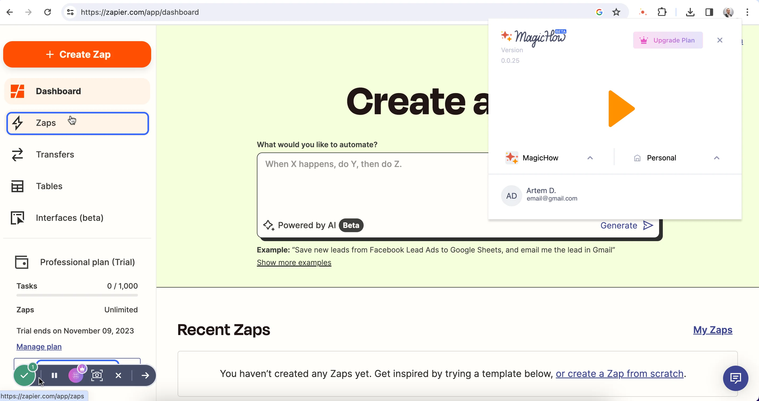 Creating a how-to guide with MagicHow using the browser extension screen recorder