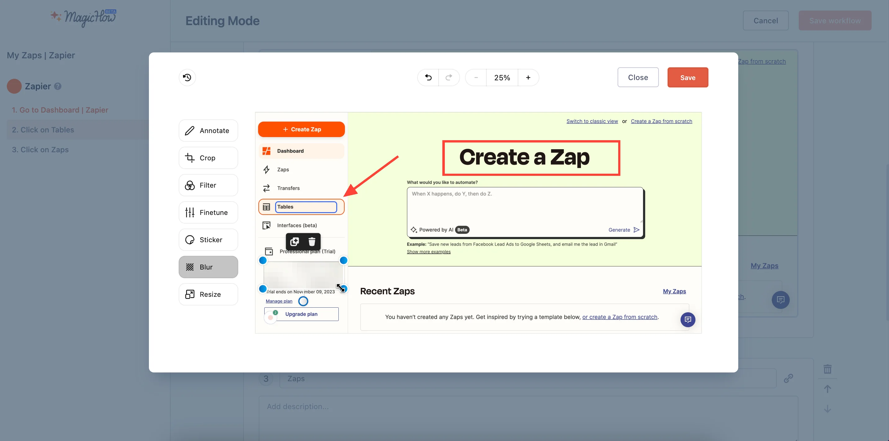 Annotating a standard operating procedure using MagicHow