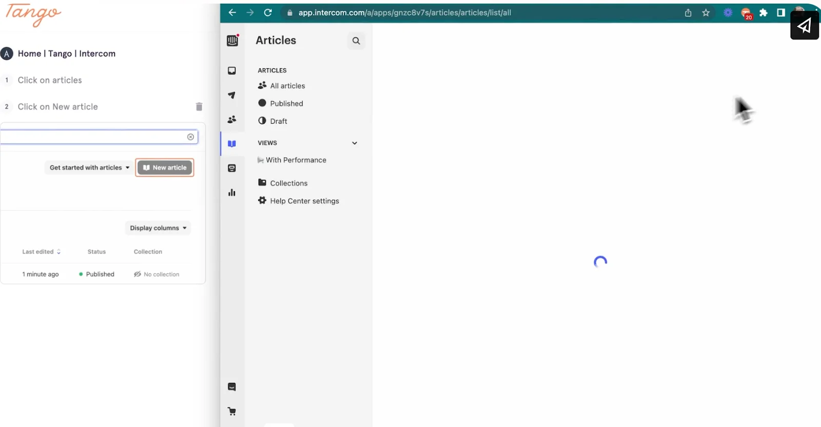 Tango Standard Operating Procedure capture process