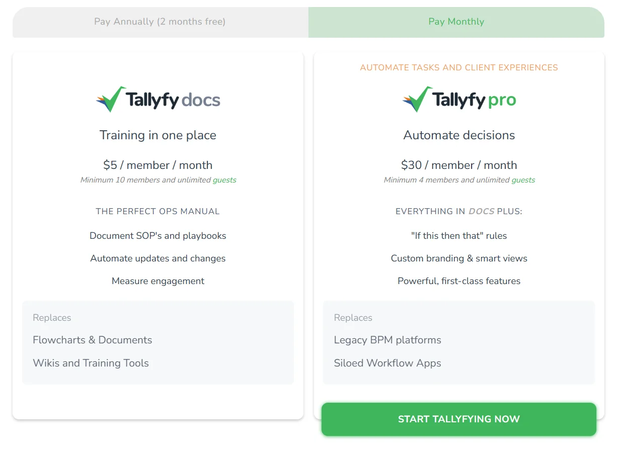 Tallyfy Pricing