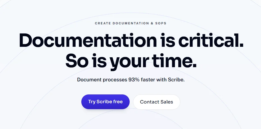 Scribe website page