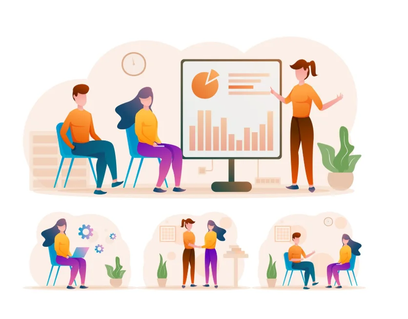 Work training programs illustration